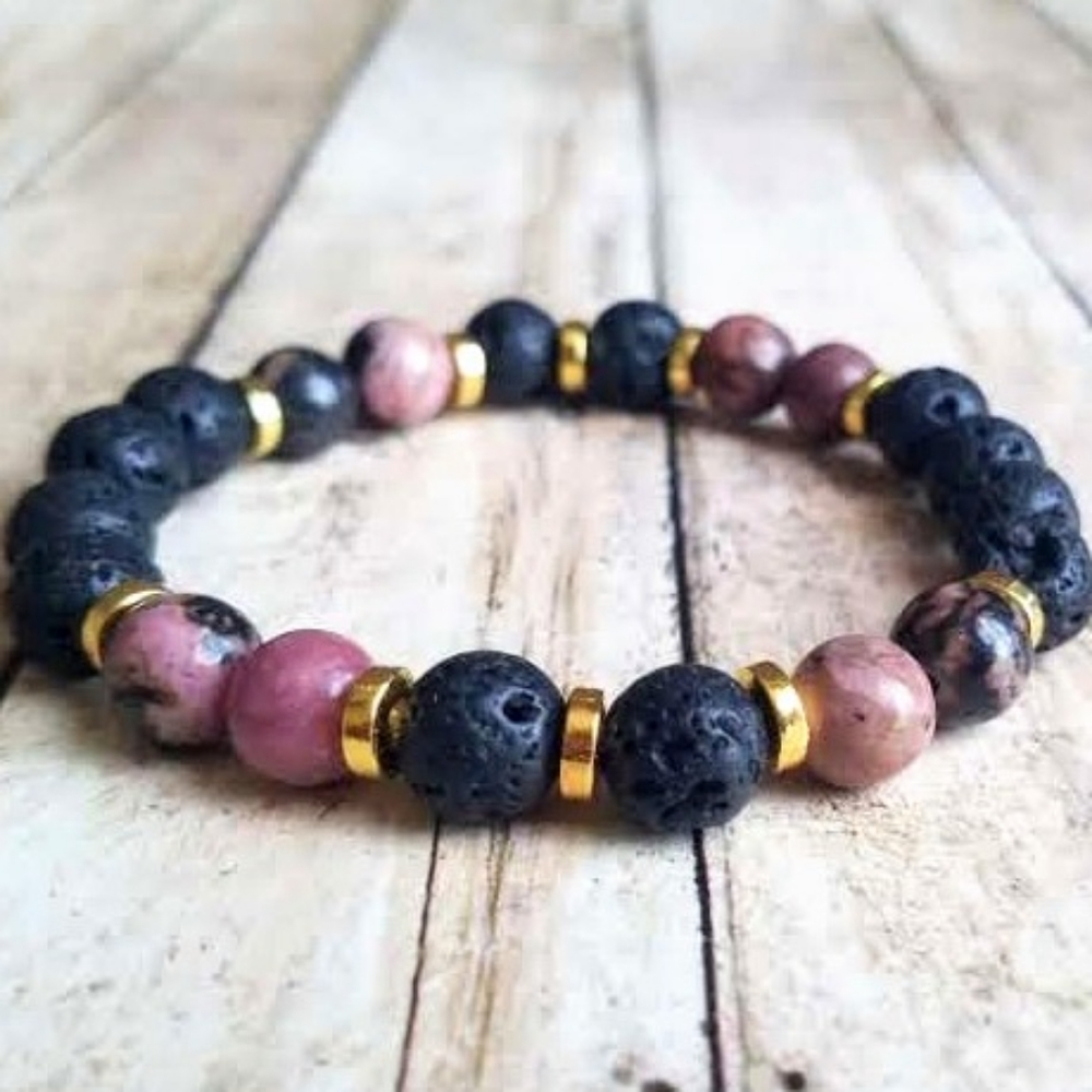 7" Rhodonite Diffuser Bracelet